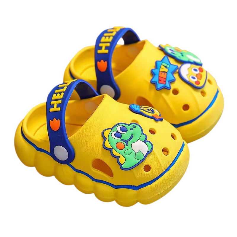 Children's Slippers Baotou Boys and Girls Baby Non-Slip Soft Bottom Sandals Small and Medium-Sized Kidsren's Sandals Dinosaur Cartoon Clogs