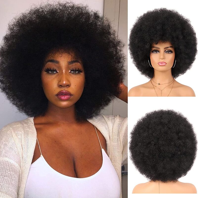 35 colors spot second hair factory direct African explosive head wig fluffy small roll head cover Afro Wigs 35 colors spot second hair factory direct African explosive head wig fluffy small roll head cover Afro Wigs
