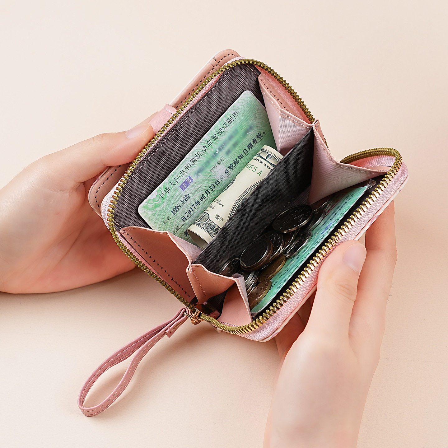 Cartera corta para mujeres nuevo lindo dibujo animado japonés estudiantes plegables cremallera bolsa de cambio bolsa de tarjetas