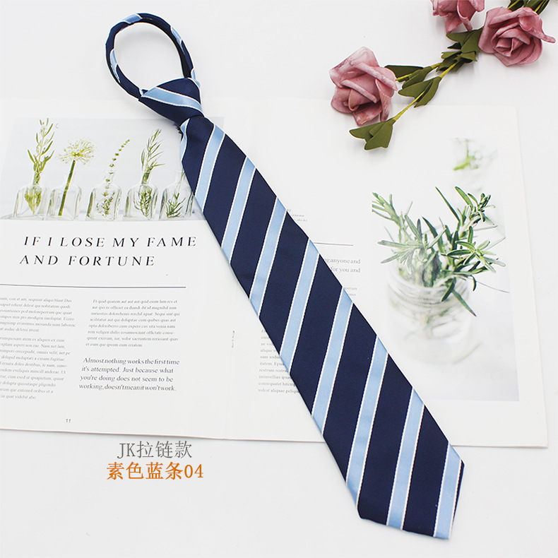 Venta directa de fábrica JK uniforme corbata cremallera 7cm temporada de graduación estudiantes masculinos y femeninos uniformes escolares accesorios poliéster jacquard