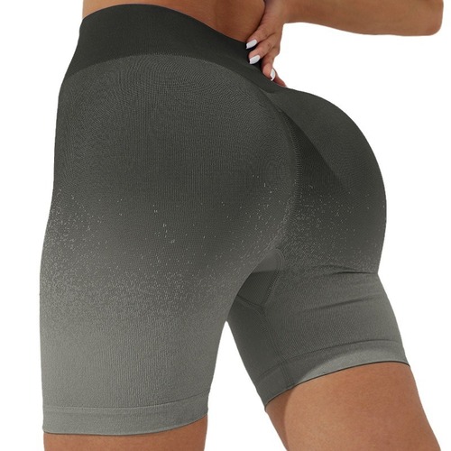 Alpha European and American new seamless yoga sports shorts high-waist tight peach leggings belly-control fitness shorts