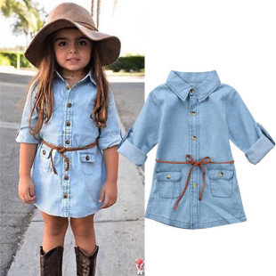 New Girl Clothes Girls Denim Short Mini Dress Toddler Jean L