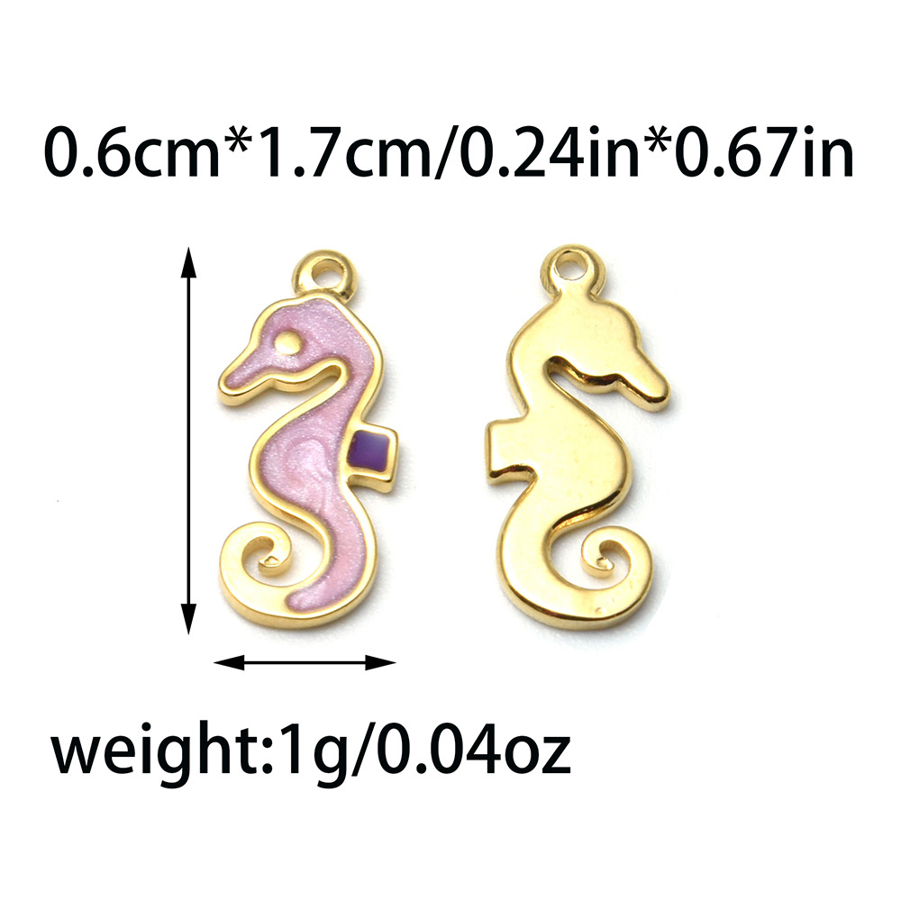 Starfish, Dolphin, Hippocampus Pattern 1 Piece 304 Stainless Steel Starfish Dolphin Hippocampus Polished Pendant DIY Ornament Accessories