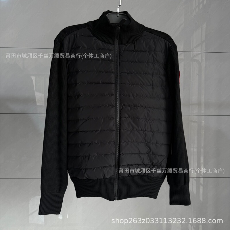 Cross-border Canada Goose 6830 down jacket with knitwear panels, men's full-zip lightweight jacket, thin outerwear