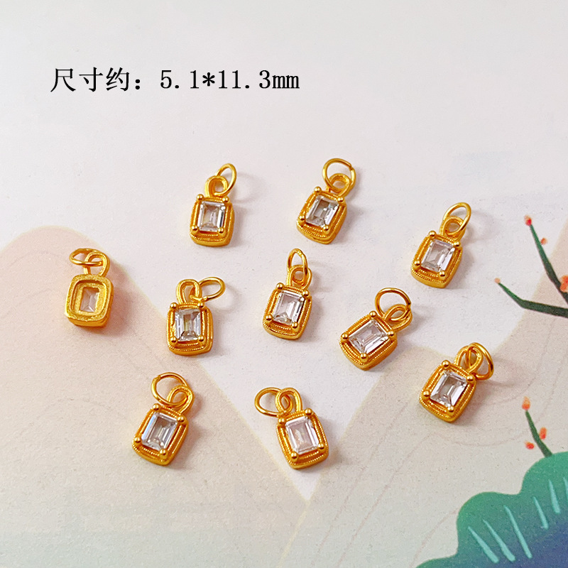 DIY Accessories S925 Silver Gold-Plated Small Drop Necklace Pendant Bracelet Charm Bead Spacer Loose Beads Jewelry Materials