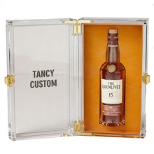 透明亚克力威士忌陈列盒高端洋酒展示盒红色XO洋酒包装礼盒包装盒