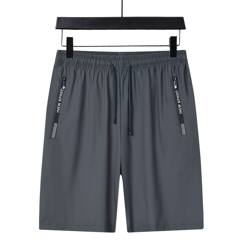 Plus-Size Elastic Ice Silk Shorts for Men, Summer Thin Quick-Dry Oversized Loose Pants, Plus-Size Sports Five-Point Shorts