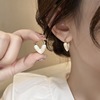 Fashionable silver needle, universal retro earrings from pearl with tassels, silver 925 sample, wholesale