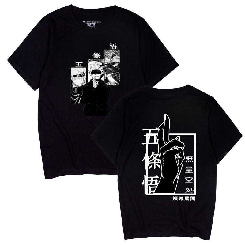 2021 Cross-border New jujutsu kaisen Spell Battle Surrounding Loose Men's and Women's Pullover Short-sleeved T-shirts for Summer