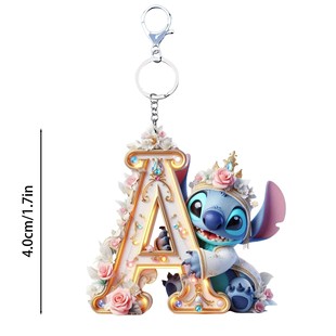 Cross-Border New Acrylic Flat 2D Stitch 26 English Letters Pendant Keychain Rearview Mirror Pendant