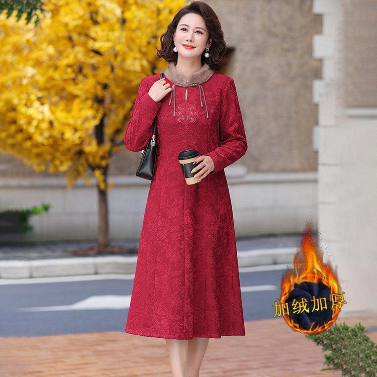 中老年女装秋装新款连衣裙40岁女人时尚穿搭阔太太妈妈装洋气裙子