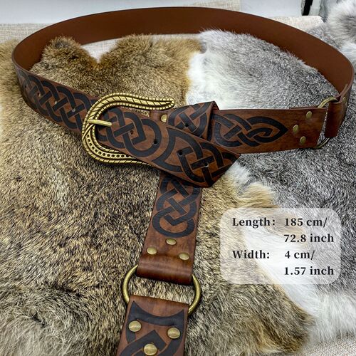 Cross-border hot sale Viking Celtic embossed belt medieval retro knight belt COSPLAY stage props