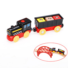 电动火车运输车玩具兼容木制轨道儿童火车玩具兼容Brio