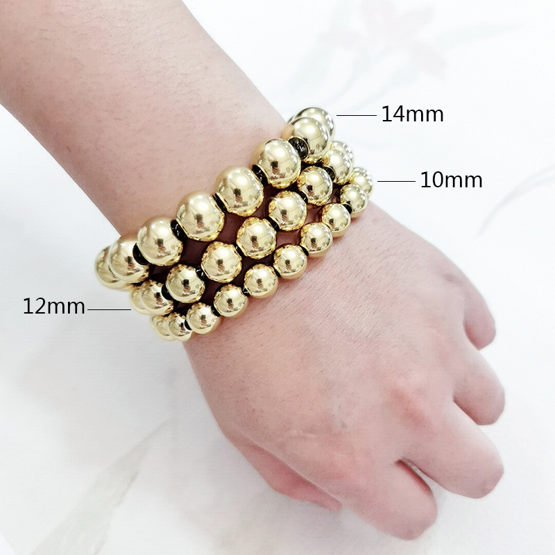 Ball, Solid Color Pattern Retro Ball Solid Color Stainless Steel Bracelets In Bulk