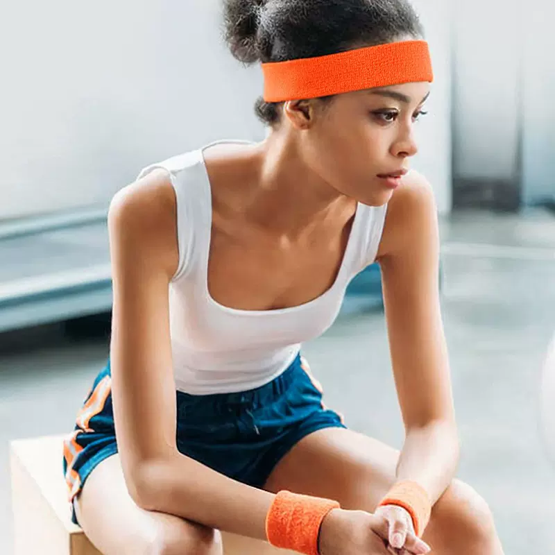 跨境运动发带全棉跑步吸汗头巾篮球羽毛球束发带简约透气头巾瑜伽