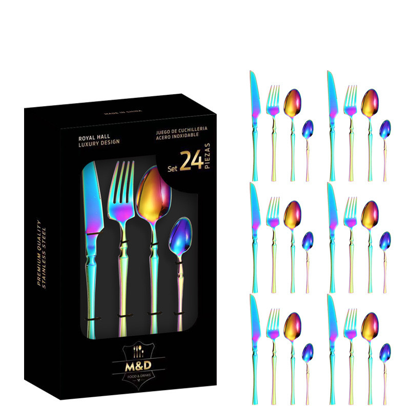 Trans-border Amazon Xiaoman cintura juego de vajilla de acero inoxidable hotel comida occidental cuchillo tenedor cuchara caja de regalo bistec cuchillo tenedor cuchara