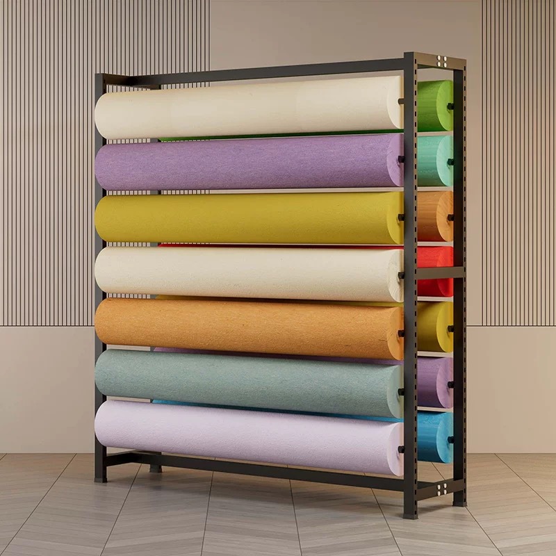 批发布匹织物纺织面料展示架 汽车改色膜陈列架可移动墙纸陈列架