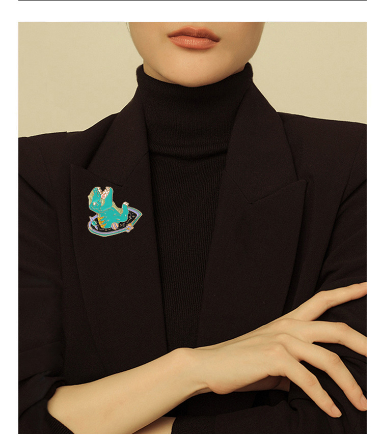 Alloy Material Cartoon Style Pin Animal Alloy Enamel Plating Unisex Brooches