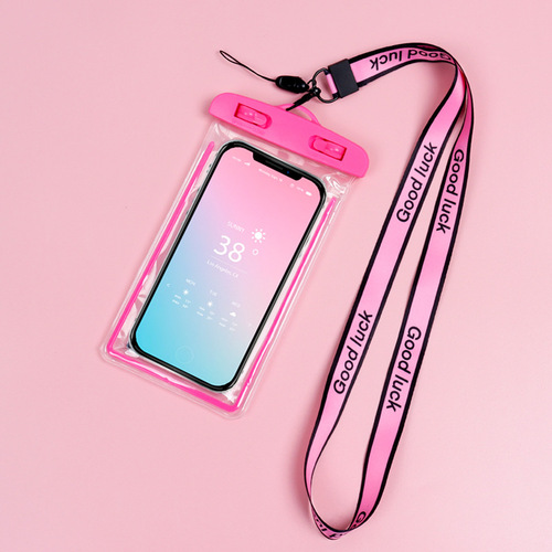 Mobile phone waterproof bag, luminous diving protective cover, swimming float, water park, water play, widened lanyard, factory direct sale