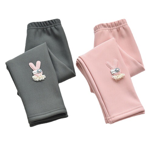 Girls' Leggings Spring and Autumn Thin Outerwear Pure Cotton Children's Pants Winter Warmth Stylish Older Children's Tight Leggings Thin Fleece