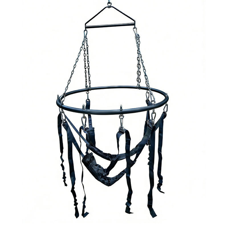 SM Couples Swing Chair with Metal Tripod and Leather Seat for Adult Bondage Play — detail image 27