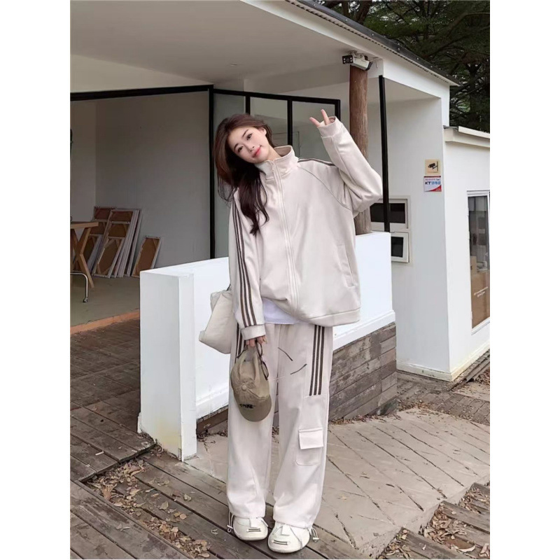 華綿百合衛衣レジャースポーツスーツの女性春と秋の韓国版の学生はゆったりとしていて、痩せています。|undefined