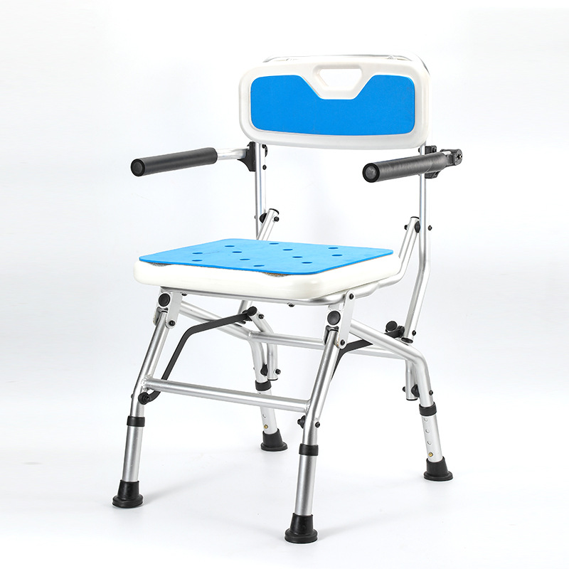 Ancianos mujeres embarazadas baño silla plegable silla ergonómica silla de ducha estable de aleación de aluminio silla de baño