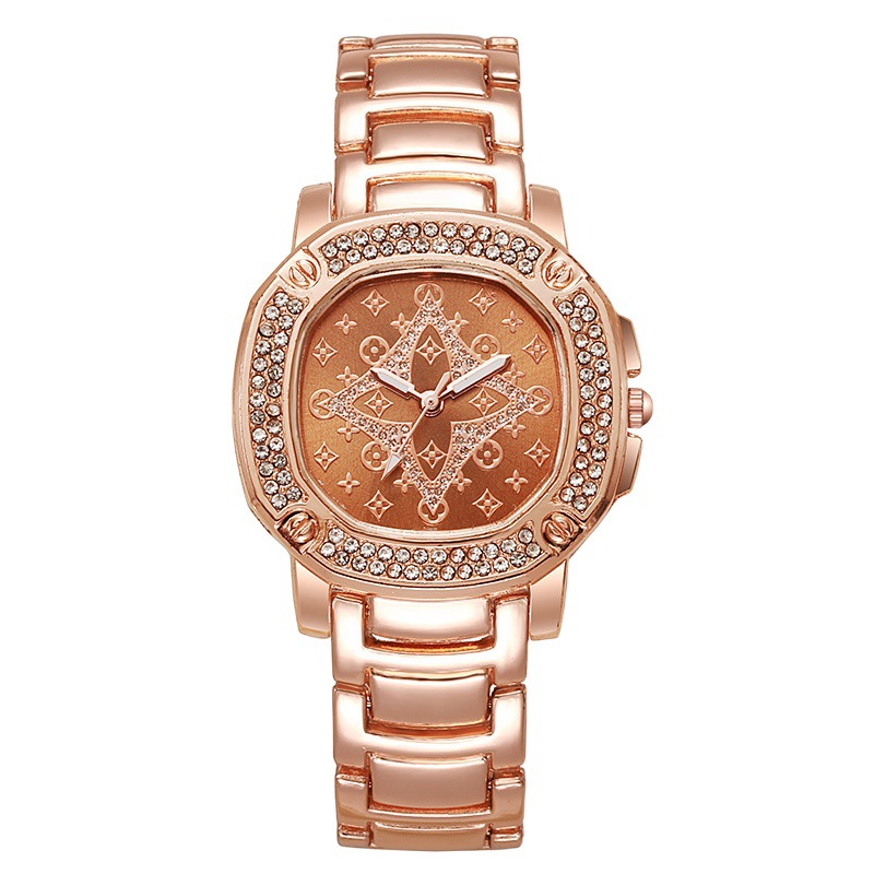 Live popular retro classic presbyopic square women's quartz steel belt watch factory wholesale