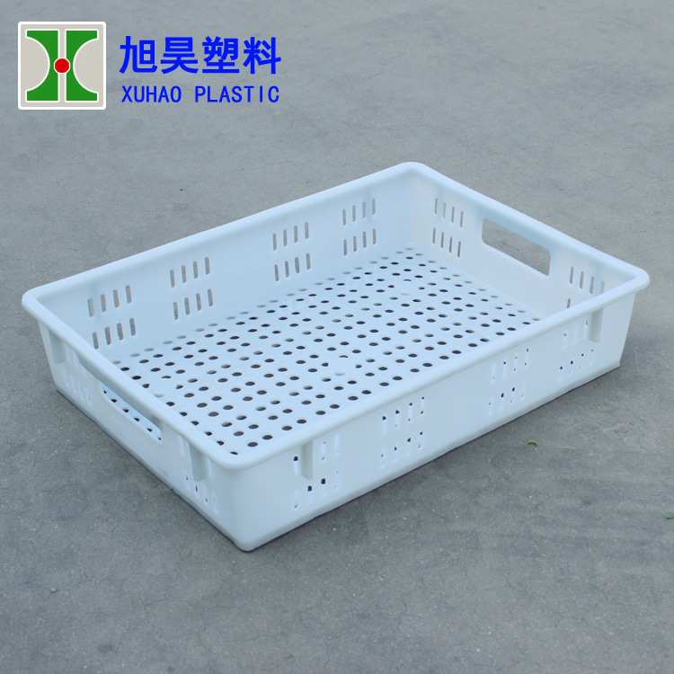 10公斤透眼冷冻盒白色塑料盒子长方形食品级收纳盒冰盘加工用方盒