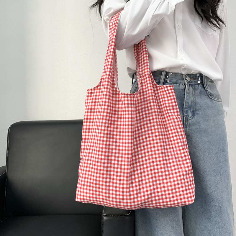 レトロins波点百合レジャートートバッグ女子大容量ショルダーバッグ大学生授業キャンバスバッグ|undefined