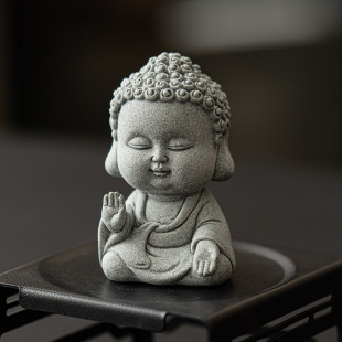 Green sand stone landscape Buddha statue small ornaments aquarium garden bonsai rockery micro landscape landscaping tea pet decorations