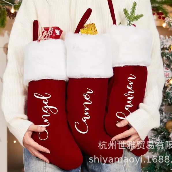 2025年クロスボーダーカスタマイズクリスマスストッキングギフトキャンディーバッグクリスマスデコレーションペンダントクリスマスストッキング|undefined