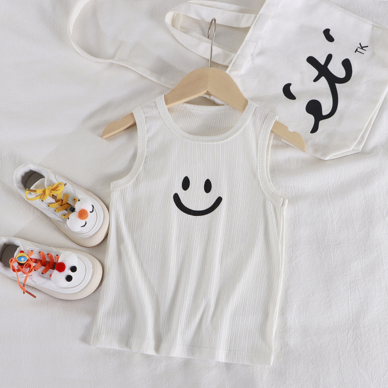 Nuevo chaleco para niños, chaleco de moda de verano para niños, camisola para niñas, top de seda de hielo para bebés, fábrica al por mayor
