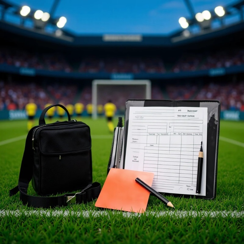 Tarjeta Roja y Amarilla para Árbitro de Fútbol de PVC con Estuche y Lápiz