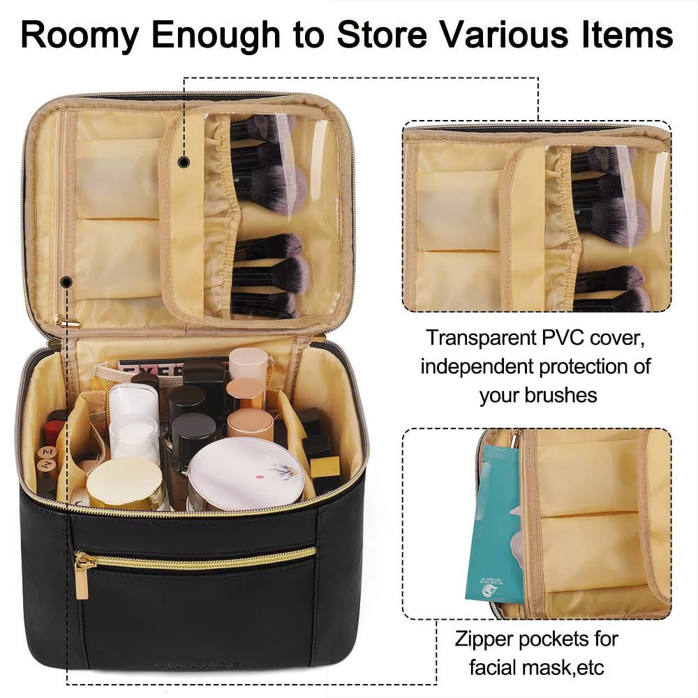Polyurethane cosmetic bag, handheld shoulder bag, organizer bag, capacious waterproof bag, custom-made