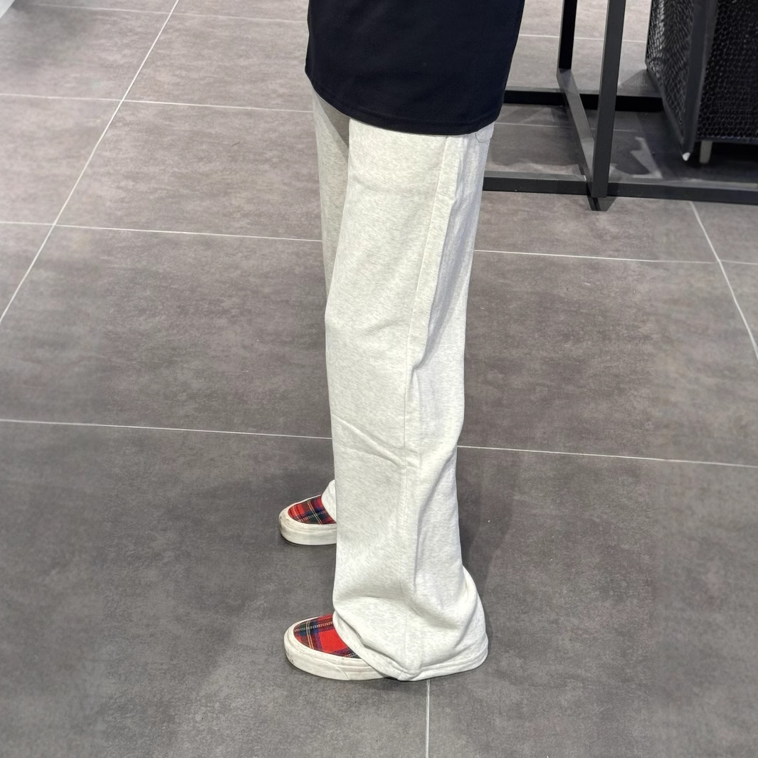 White Grey Casual Sports Pants Men's Fall/Winter fleece-lined cleanfit Dape Casual Pants Straight-Leg Wide-Leg Pants