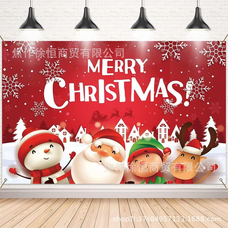 Amazon temu ホットセール新年とクリスマス背景布バナーメリークリスマスパーティー装飾小道具旗布|undefined