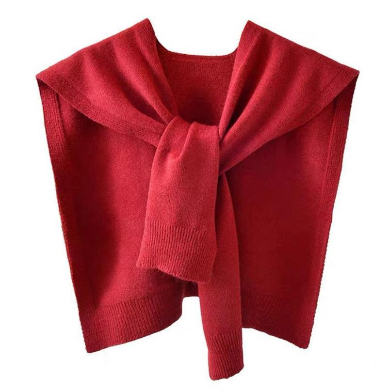 Sopa de color sólido para mujeres 2025, nueva primavera y otoño a rayas de punto pequeño chal delgado con suéter camisa bufandas