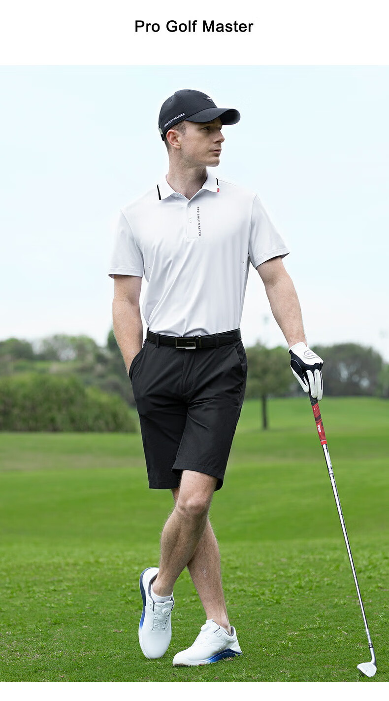 Quần short golf nam thể thao mùa hè dây đai co giãn PGM — KUZ183-Quần short trắng (thắt lưng co giãn), KUZ183-Quần short hoa anh đào (thắt lưng co giãn), KUZ183-Quần short đen (thắt lưng co giãn), KUZ183-Quần short xanh pha lê băng (Thắt lưng co giãn) chi tiết 17