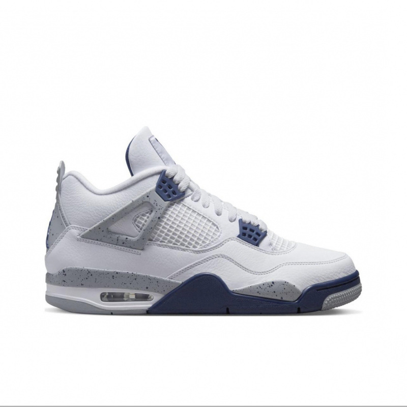 AJ4ハイエディション ミッドナイトブルー＆ホワイトセメント ハイカット ファッションカジュアルスポーツバスケットボールシューズ ピンクブラックカラー ハイカット 快適|undefined