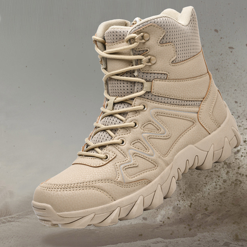 Boots Men's Mid-Top Workwear British Style Spring and Autum New Short Boots Breathable High-Top Trendy Shoes Korean Style Desert Boots