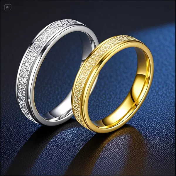 Titanium Steel Vacuum Plating Ring Women's 4mm Frosted Color-free Ins Style Ring Light Luxury High-grade Stainless Steel Ring