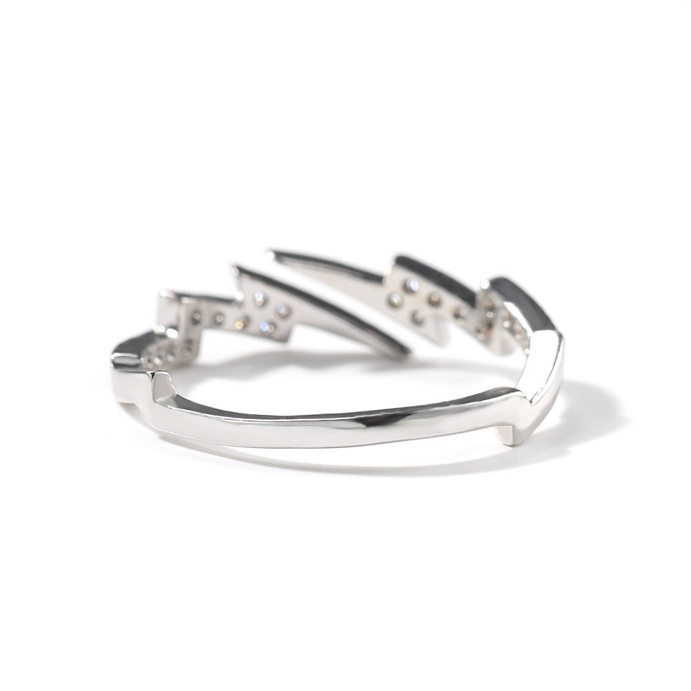 Lightning Diamond Ring Rose Gold Zircon Creative Fashion Jewelry_voghion.com