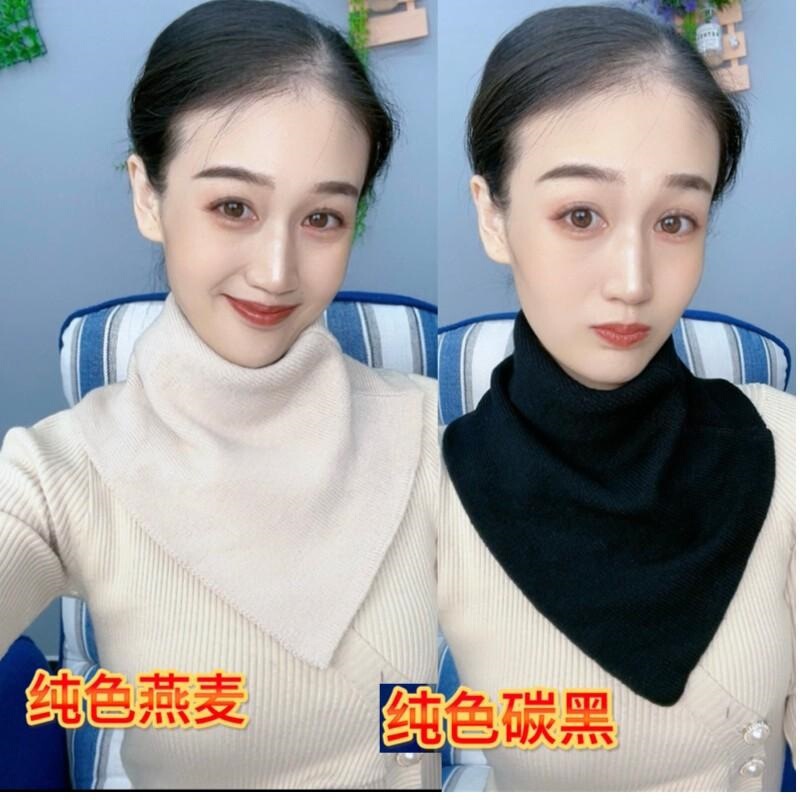 新型ニットマフラー秋冬保温首保護気質偽襟怠け者カバーマフラー男女通用三角タオル韓|undefined