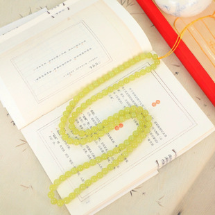 Jinyutang Xinjiang Essence (Beaded Round Jade Necklace) Hetian Jade Xinjiang Huangkou Jade Is Delicate and Oily