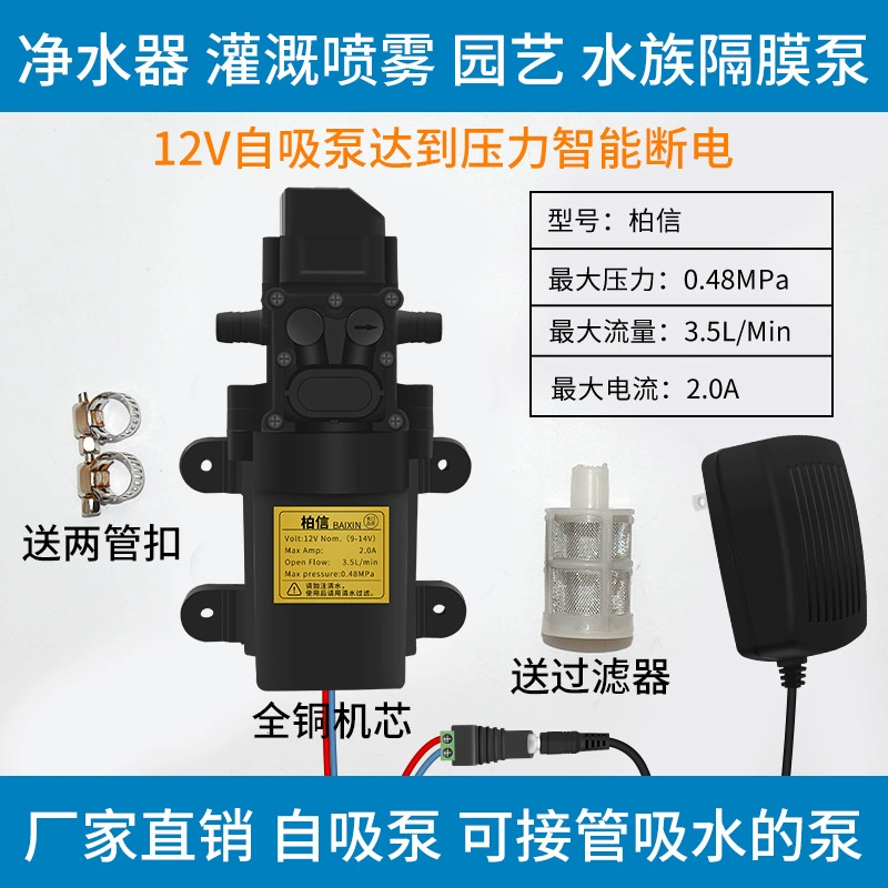 12 В очиститель воды самовсасывающий насос бытовой очиститель воды повышающий насос микро диафрагменный насос небольшой водяной насос с регулируемой скоростью высокого давления