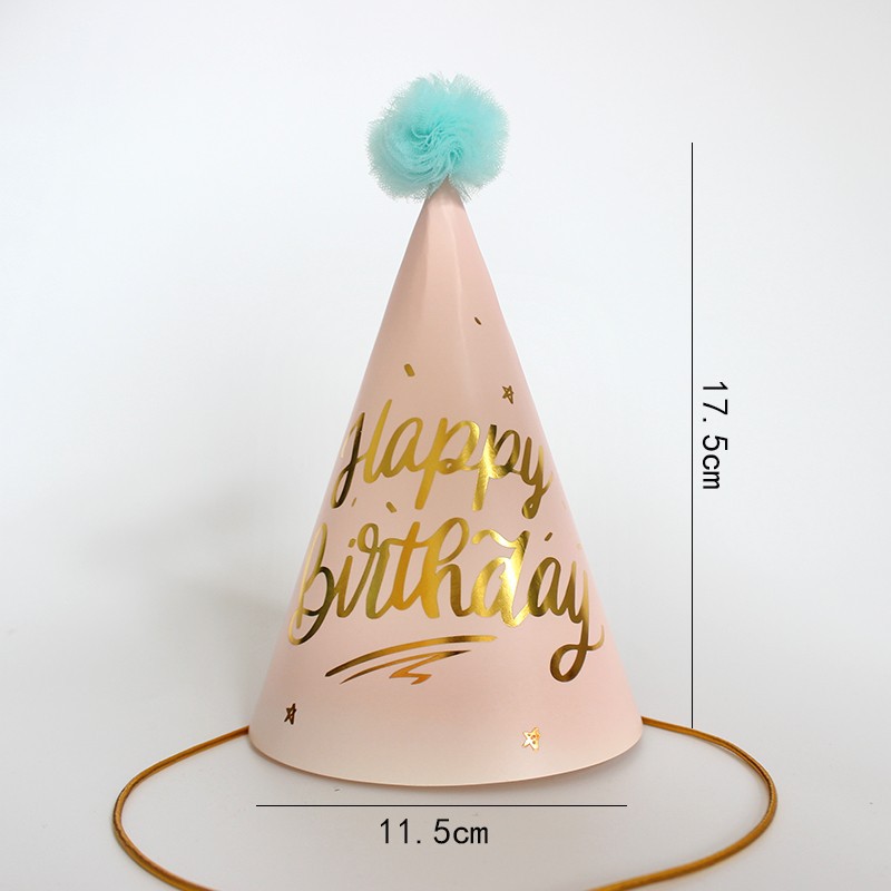 Sombreros de cumpleaños de embalaje independiente, sombreros de fiesta, sombreros de punta, sombreros de fiesta para bebés, sombreros de pastel