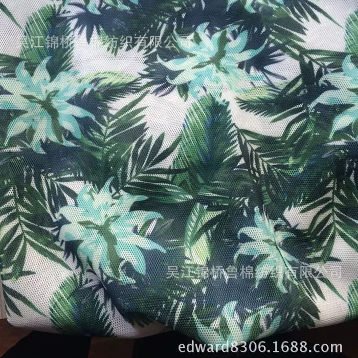 亚麻棉印花布11*11弹力棉亚麻平纹印花布15*15+70d苎麻棉竹节2060