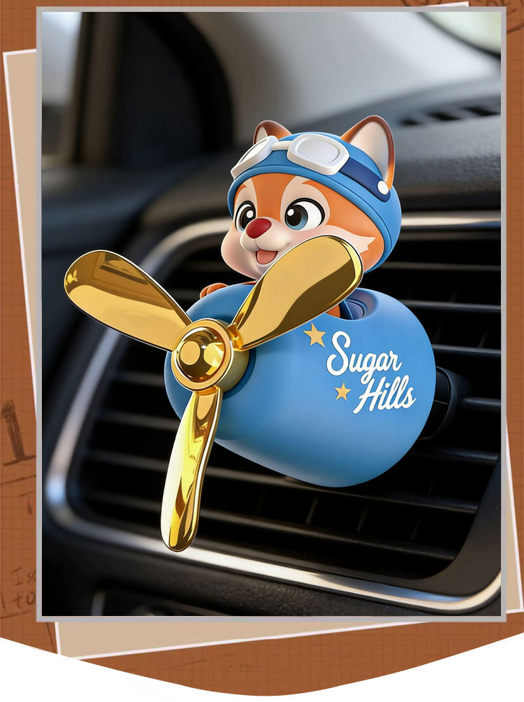 Cross-Border Exclusive Supply of Car Fragrance Perfume, Export Clip-On Fragrance, Cartoon Design, Hot-Selling Amazon Bestseller, Car Decoration Items