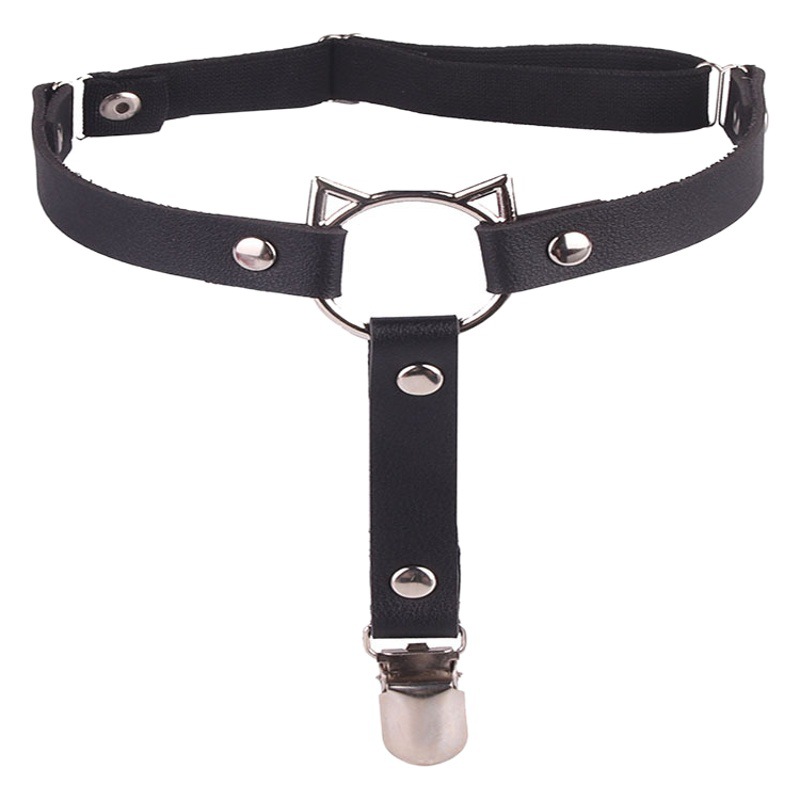 Factory self-marketing Korean version of Cat face decoration thigh loop leg ring sexy elastic band Adjustment Non-slip buckle socks clip garter belt